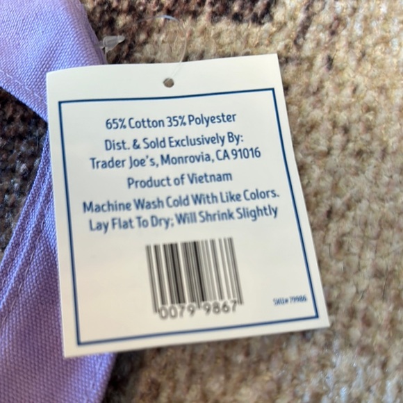 Trader Joes mini pastel canvas tote bag in purple - Picture 3 of 4